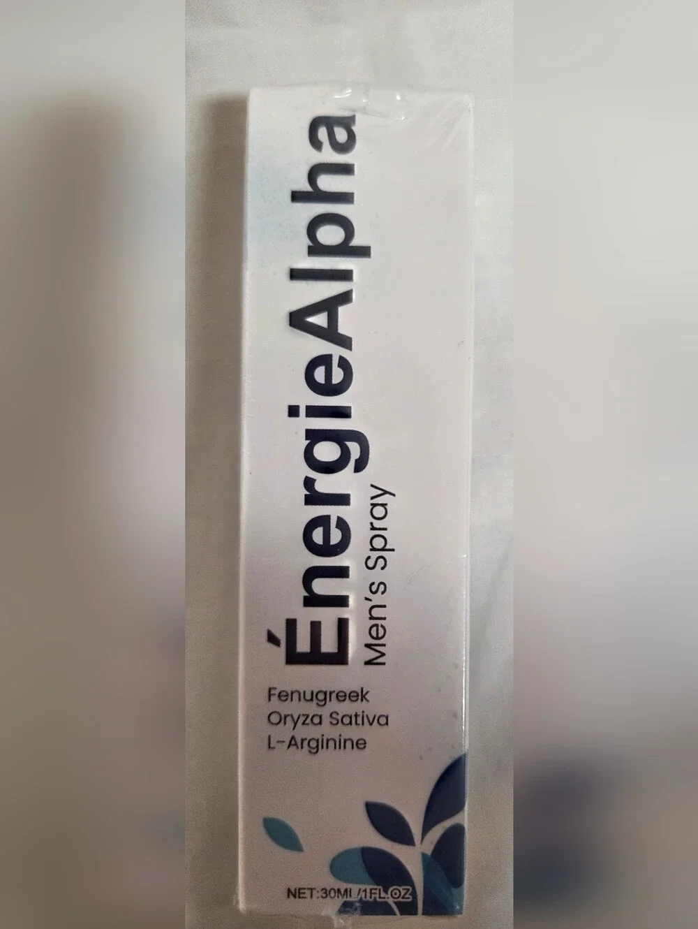 ÉnergieAlpha Men’s Spray - White & Navy Packaging